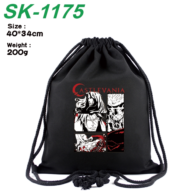 Castlevania Anime Coloring Book Drawstring Backpack 40X34cm 200g