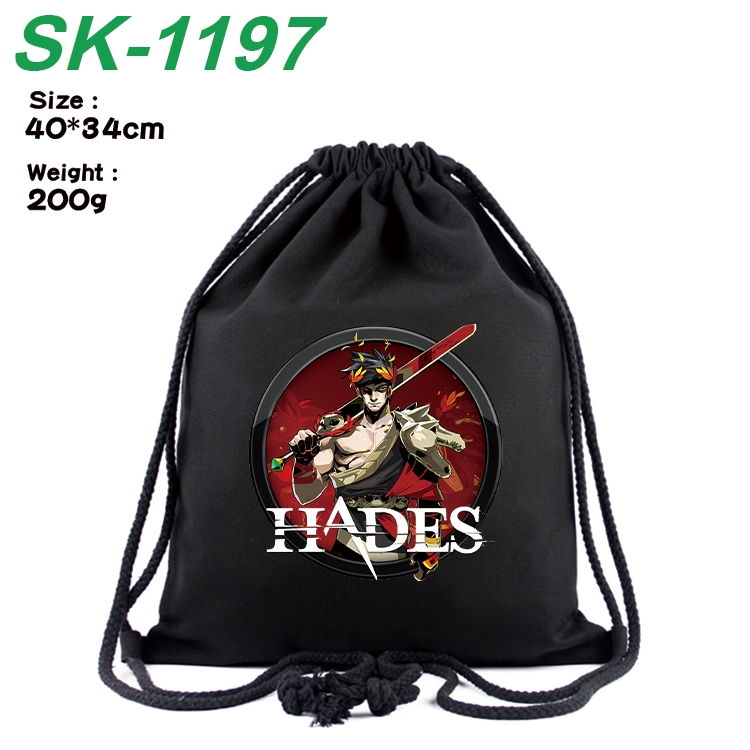 Hades Anime Coloring Book Drawstring Backpack 40X34cm 200g