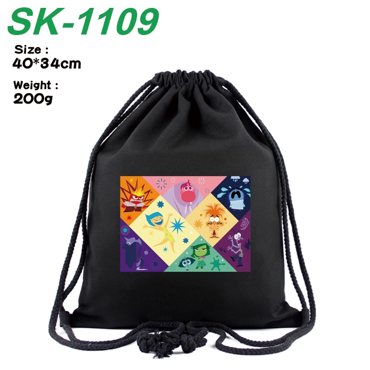 Inside Out Anime Coloring Book Drawstring Backpack 40X34cm 200g