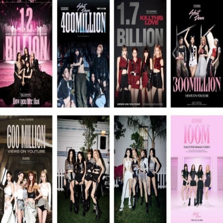 BLACK PINK Embossed poster 8 pcs a set 42X29CM price for 5 sets 