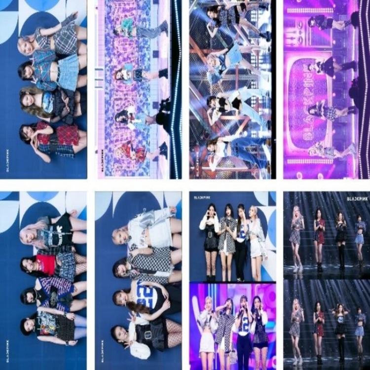BLACK PINK Embossed poster 8 pcs a set 42X29CM price for 5 sets 
