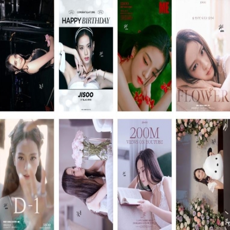 BLACK PINK Embossed poster 8 pcs a set 42X29CM price for 5 sets 