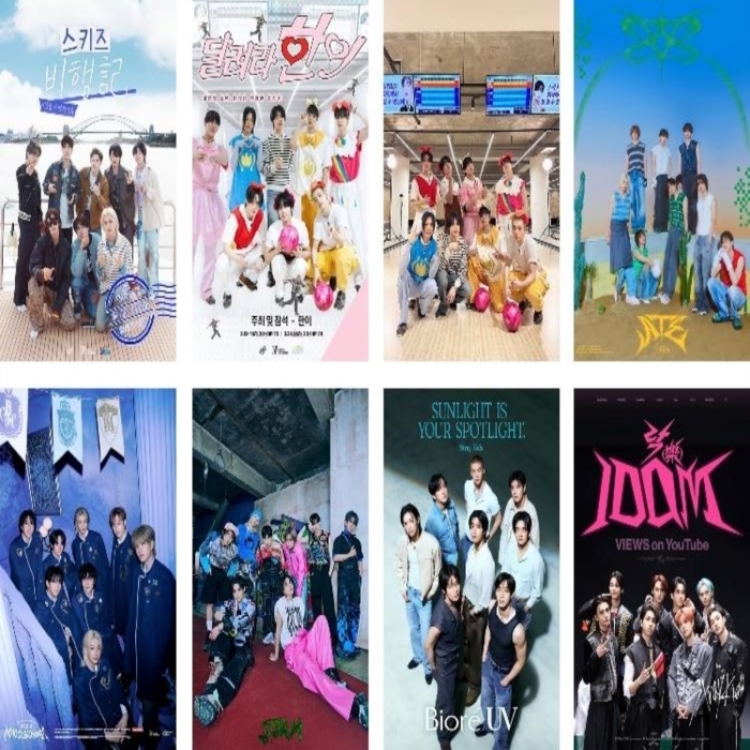 Stray Kids Embossed poster 8 pcs a set 42X29CM price for 5 sets