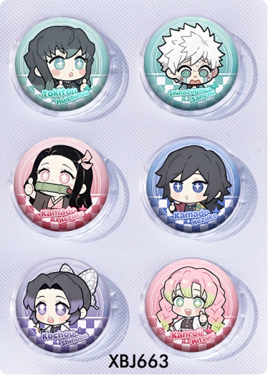 Demon Slayer Kimets Anime peripheral pill bar badge 25mm a set of 6 price for 5 sets