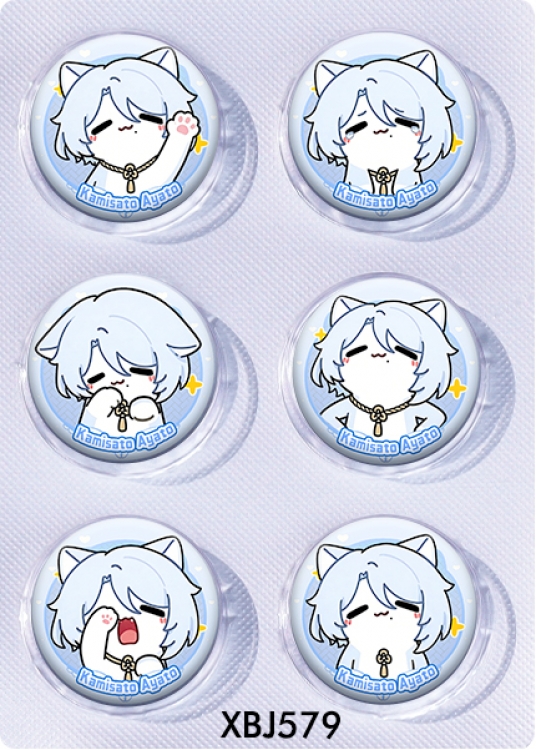 Genshin Impact Anime peripheral pill bar badge 25mm a set of 6 price for 5 sets 