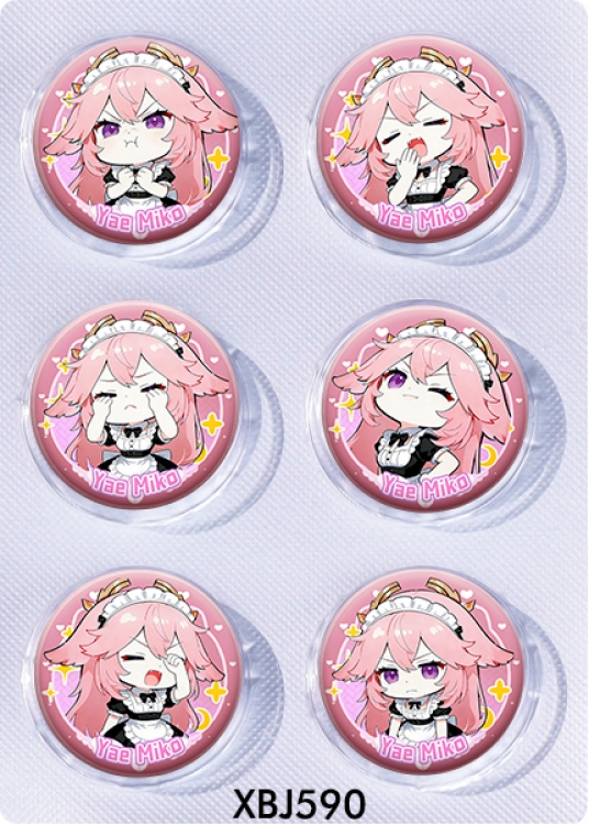 Genshin Impact Anime peripheral pill bar badge 25mm a set of 6 price for 5 sets 