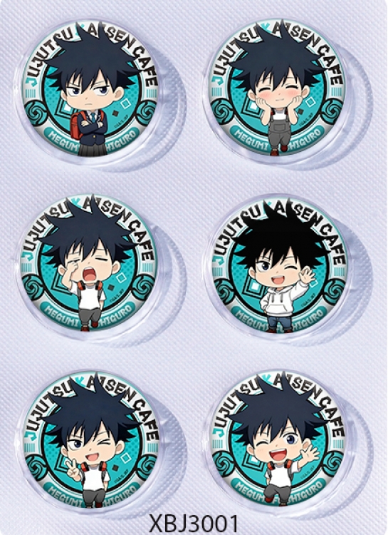 Jujutsu Kaisen  Anime peripheral pill bar badge 25mm a set of 6 price for 5 sets 