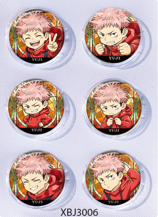 Jujutsu Kaisen  Anime peripheral pill bar badge 25mm a set of 6 price for 5 sets 