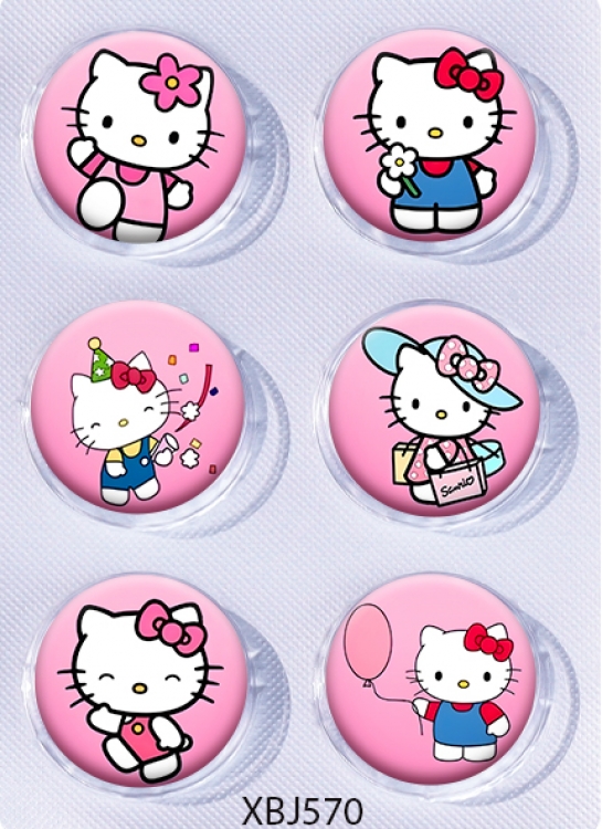 Hello Kitty Anime peripheral pill bar badge 25mm a set of 6 price for 5 sets 