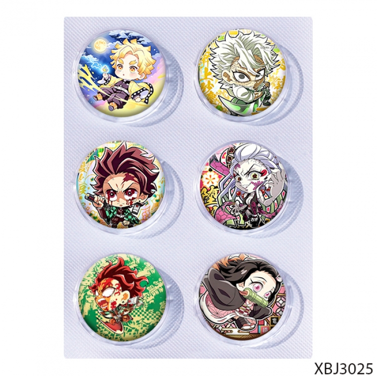 Demon Slayer Kimets Anime peripheral pill bar badge 25mm a set of 6 price for 5 sets 