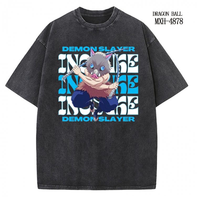 Demon Slayer Kimets Anime peripheral pure cotton washed and worn T-shirt from S to 2XL