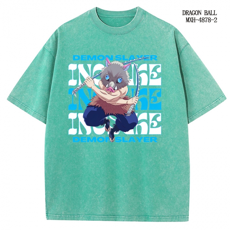 Demon Slayer Kimets Anime peripheral pure cotton washed and worn T-shirt from S to 2XL