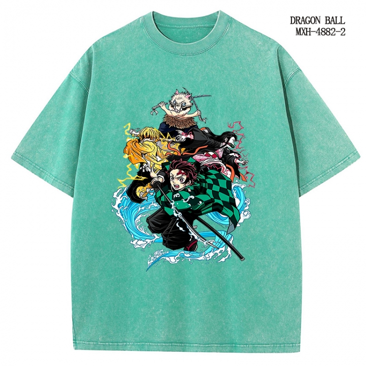 Demon Slayer Kimets Anime peripheral pure cotton washed and worn T-shirt from S to 2XL