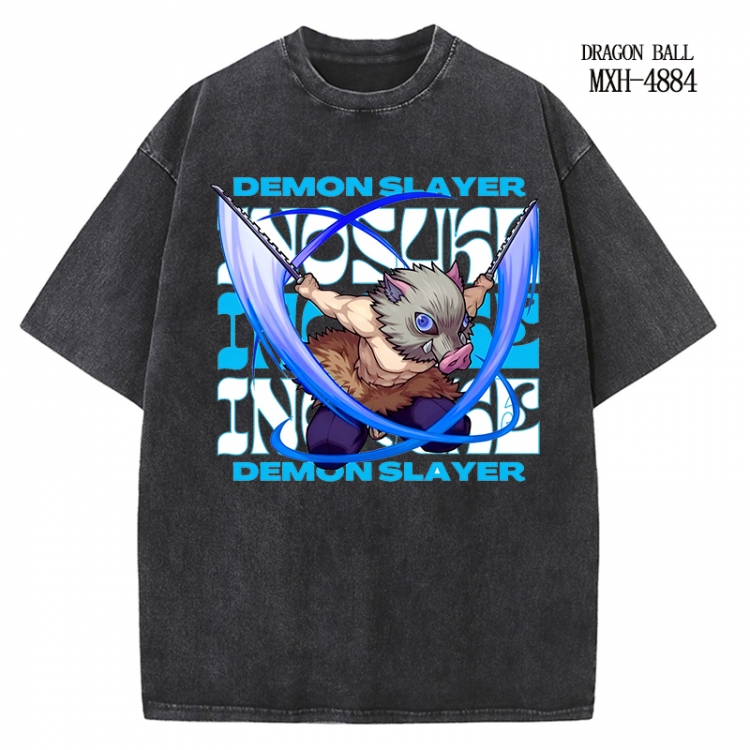 Demon Slayer Kimets Anime peripheral pure cotton washed and worn T-shirt from S to 2XL