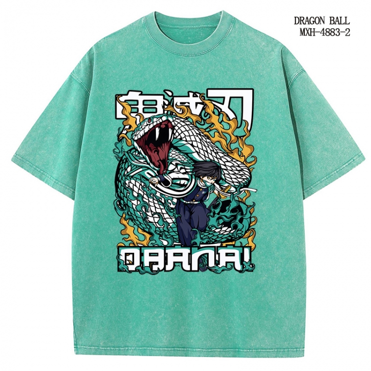 Demon Slayer Kimets Anime peripheral pure cotton washed and worn T-shirt from S to 2XL