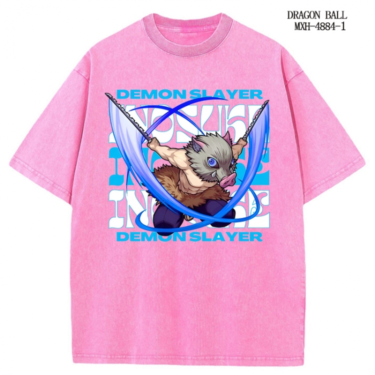 Demon Slayer Kimets Anime peripheral pure cotton washed and worn T-shirt from S to 2XL