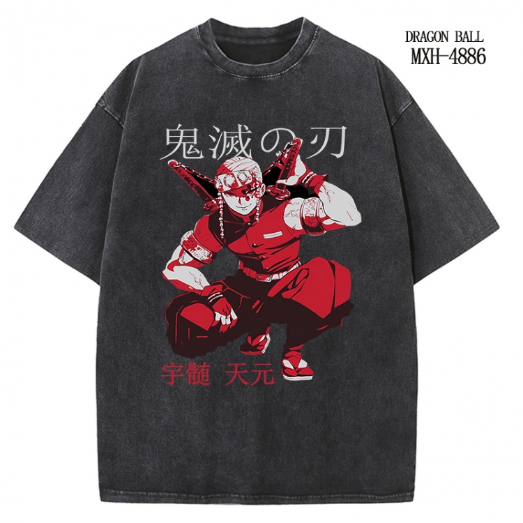 Demon Slayer Kimets Anime peripheral pure cotton washed and worn T-shirt from S to 2XL