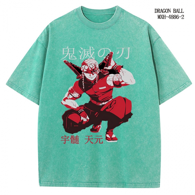 Demon Slayer Kimets Anime peripheral pure cotton washed and worn T-shirt from S to 2XL