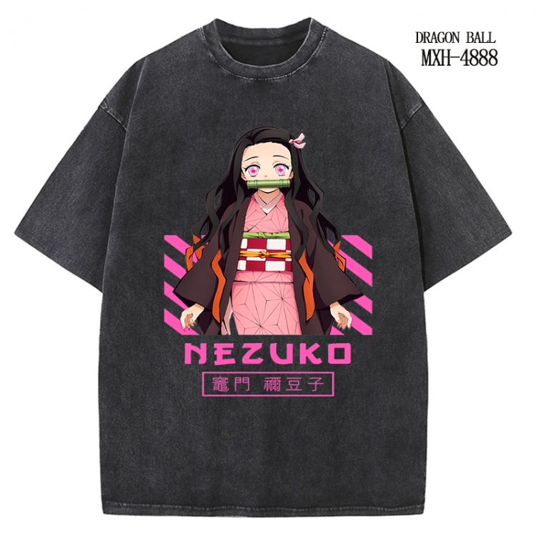 Demon Slayer Kimets Anime peripheral pure cotton washed and worn T-shirt from S to 2XL