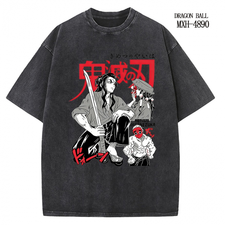 Demon Slayer Kimets Anime peripheral pure cotton washed and worn T-shirt from S to 2XL
