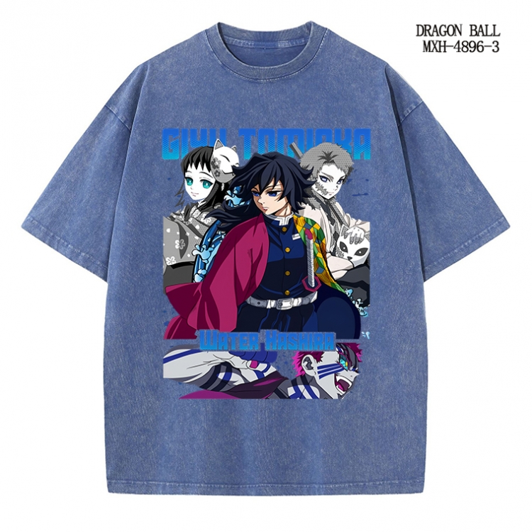 Demon Slayer Kimets Anime peripheral pure cotton washed and worn T-shirt from S to 2XL