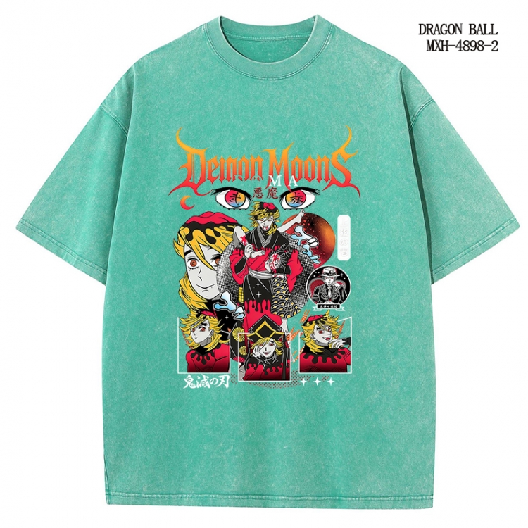 Demon Slayer Kimets Anime peripheral pure cotton washed and worn T-shirt from S to 2XL