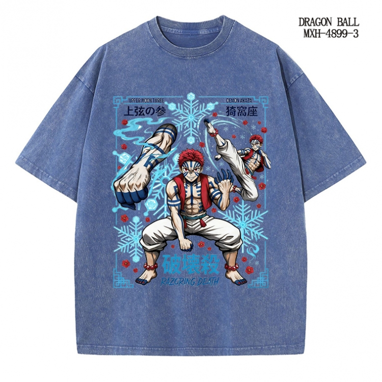Demon Slayer Kimets Anime peripheral pure cotton washed and worn T-shirt from S to 2XL
