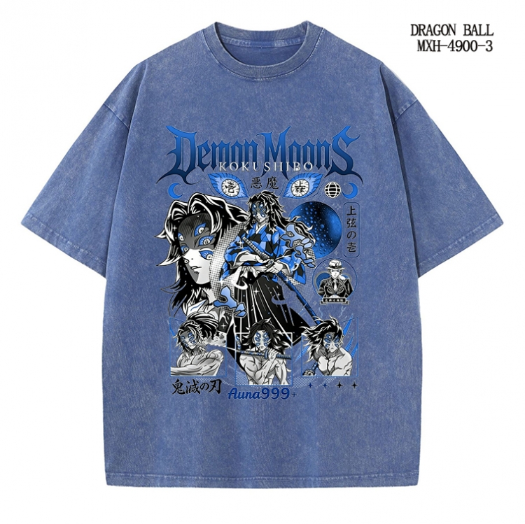 Demon Slayer Kimets Anime peripheral pure cotton washed and worn T-shirt from S to 2XL