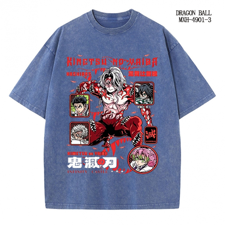 Demon Slayer Kimets Anime peripheral pure cotton washed and worn T-shirt from S to 2XL