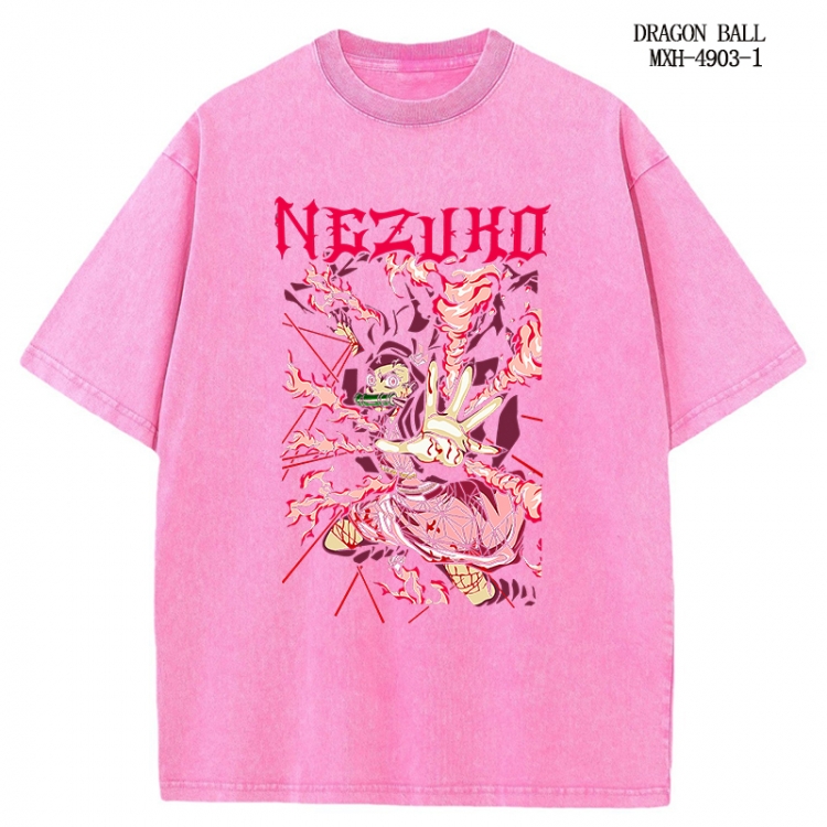 Demon Slayer Kimets Anime peripheral pure cotton washed and worn T-shirt from S to 2XL