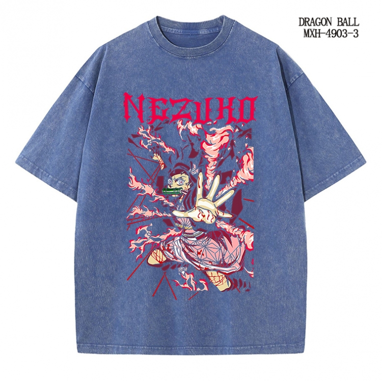 Demon Slayer Kimets Anime peripheral pure cotton washed and worn T-shirt from S to 2XL