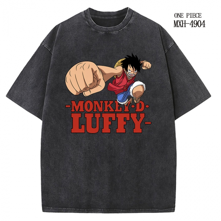 One Piece Anime peripheral pure cotton washed and worn T-shirt from S to 2XL