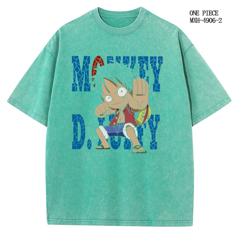 One Piece Anime peripheral pure cotton washed and worn T-shirt from S to 2XL