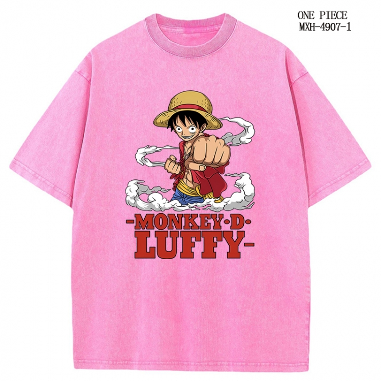 One Piece Anime peripheral pure cotton washed and worn T-shirt from S to 2XL