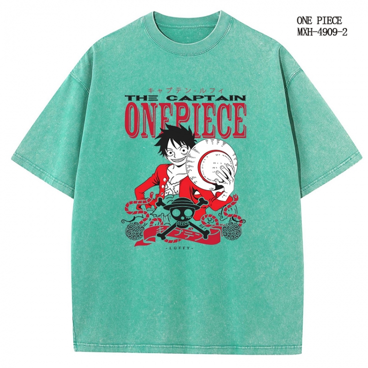 One Piece Anime peripheral pure cotton washed and worn T-shirt from S to 2XL