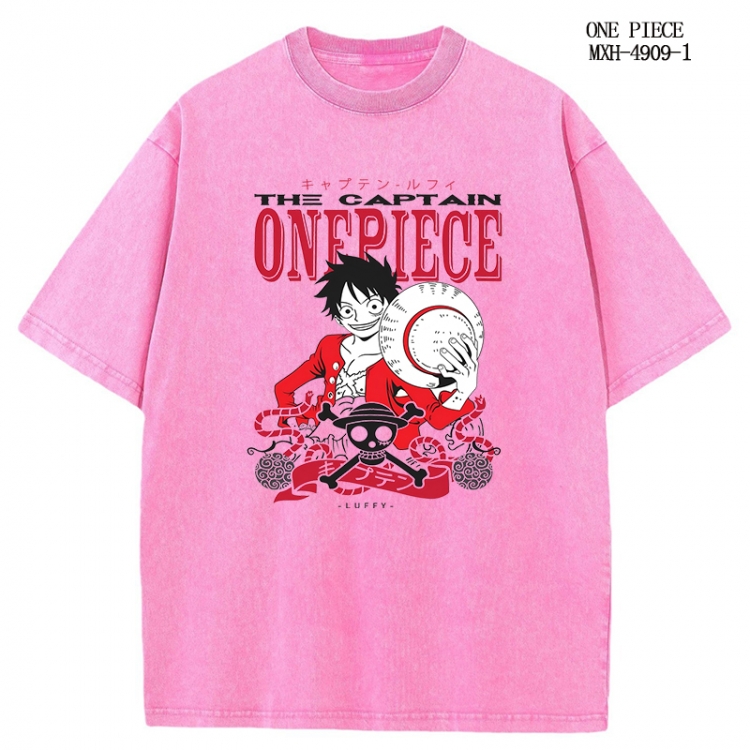 One Piece Anime peripheral pure cotton washed and worn T-shirt from S to 2XL