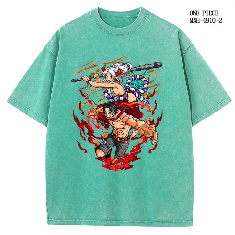 One Piece Anime peripheral pure cotton washed and worn T-shirt from S to 2XL