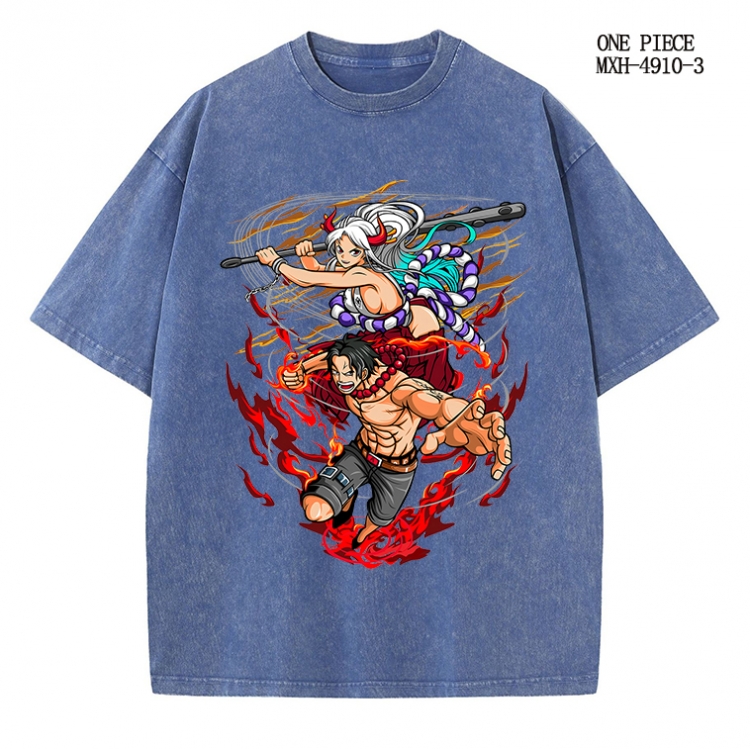 One Piece Anime peripheral pure cotton washed and worn T-shirt from S to 2XL
