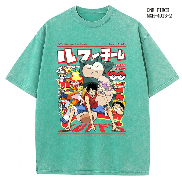 One Piece Anime peripheral pure cotton washed and worn T-shirt from S to 2XL
