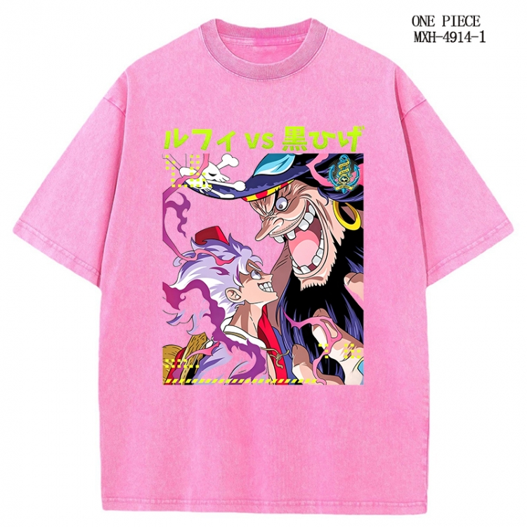 One Piece Anime peripheral pure cotton washed and worn T-shirt from S to 2XL