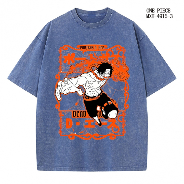One Piece Anime peripheral pure cotton washed and worn T-shirt from S to 2XL