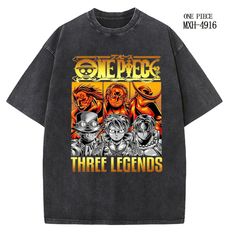 One Piece Anime peripheral pure cotton washed and worn T-shirt from S to 2XL