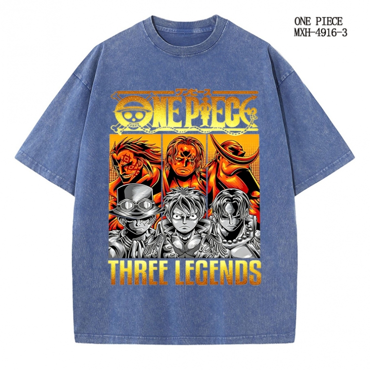 One Piece Anime peripheral pure cotton washed and worn T-shirt from S to 2XL