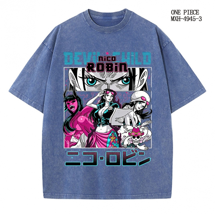 One Piece Anime peripheral pure cotton washed and worn T-shirt from S to 2XL