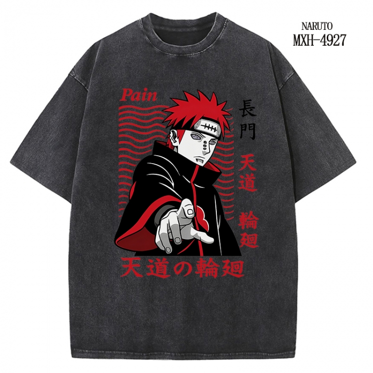 Naruto Anime peripheral pure cotton washed and worn T-shirt from S to 2XL