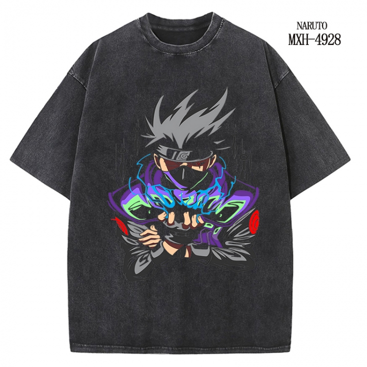Naruto Anime peripheral pure cotton washed and worn T-shirt from S to 2XL