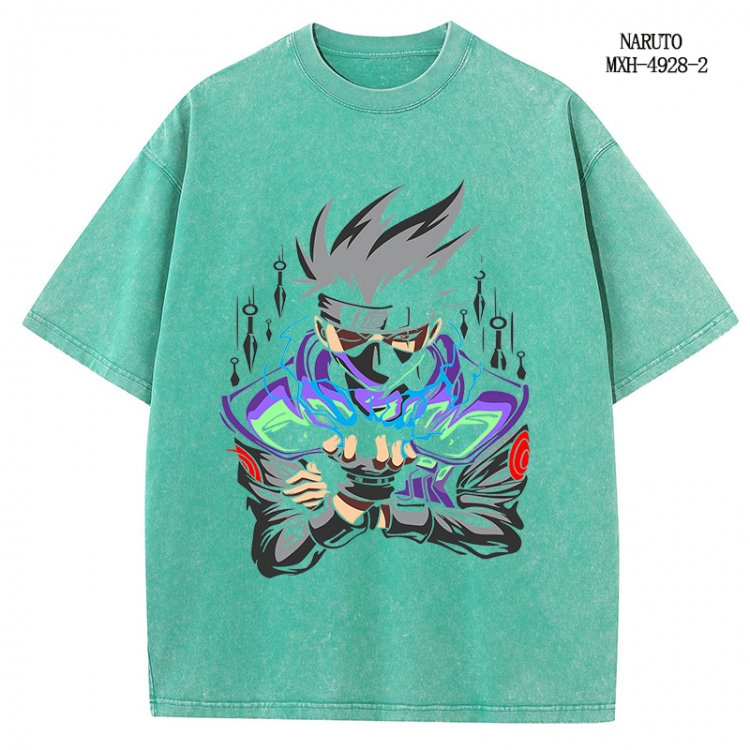 Naruto Anime peripheral pure cotton washed and worn T-shirt from S to 2XL