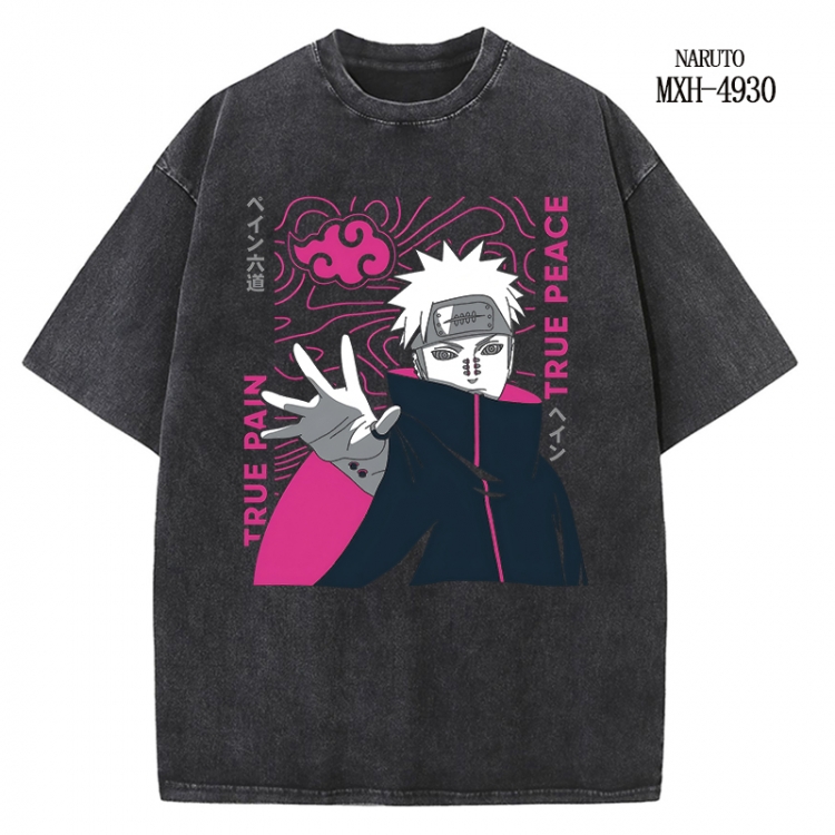 Naruto Anime peripheral pure cotton washed and worn T-shirt from S to 2XL