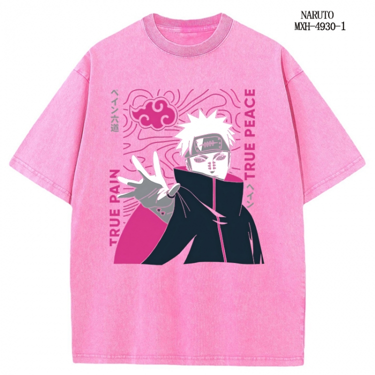 Naruto Anime peripheral pure cotton washed and worn T-shirt from S to 2XL