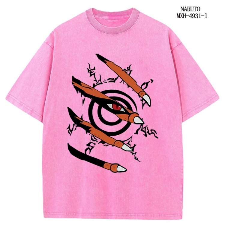 Naruto Anime peripheral pure cotton washed and worn T-shirt from S to 2XL